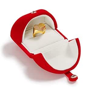 Oirlv Red Velvet Ring Box for Proposal/Engagement Jewelry Gift Box ...