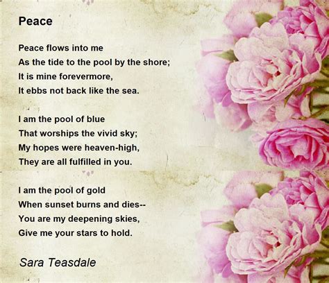 Peace Poem by Sara Teasdale - Poem Hunter