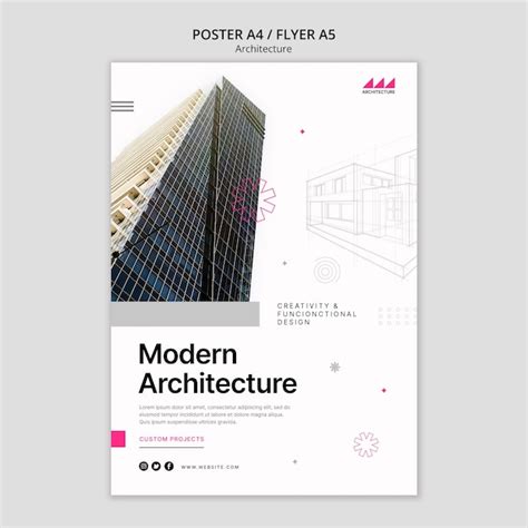 Architecture project poster template | Premium PSD