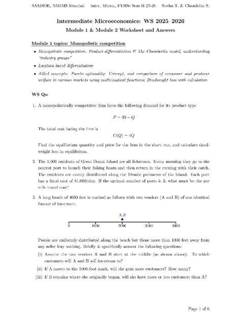 Intermediate Microeconomics: WS 2025-2026 Mods 12 Final Exam - Studocu
