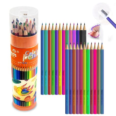 FunBlast Colour Pencils Set for Kids, 24 Pcs Colorful Soft Wax Pencil ...
