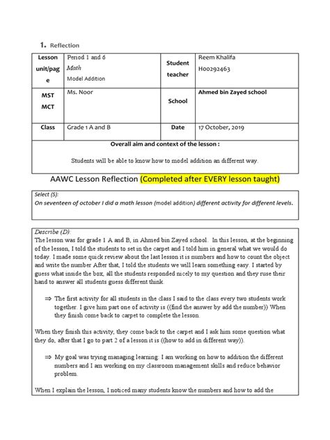 Image result for Lesson Plan Reflection