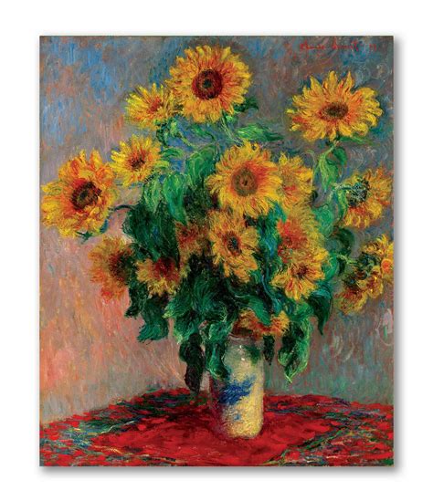 Tamatina Claude Monet Canvas Painting - Bouquet of Sunflowers ...