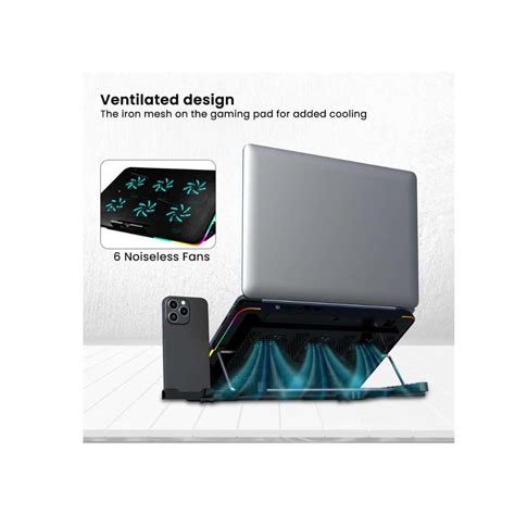 Portronics My Buddy Air Cooling Pad Laptop Stand with 6 Cooling Fans ...