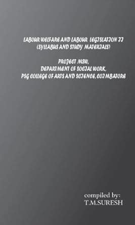 Labour welfare and labour legislation eBook : murugan, suresh: Amazon ...