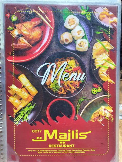 Menu at Ooty Majlis Restaurant, Ooty