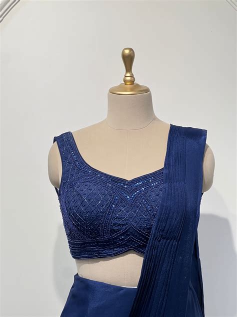 Navy Cape Saree – LIBAS CAFE by NIDHI & ASHISH