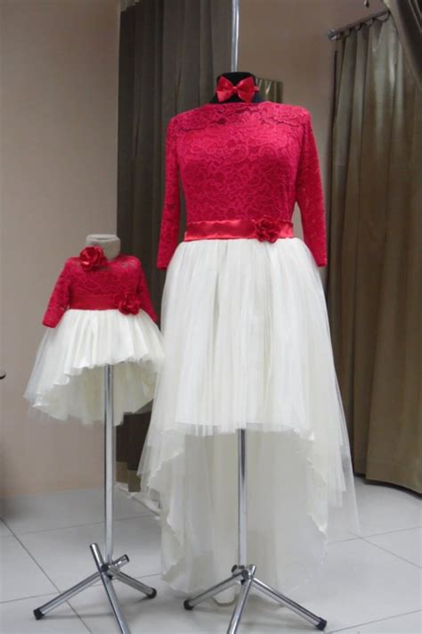 Red White Mother daughter matching dress Matching Christmas | Etsy