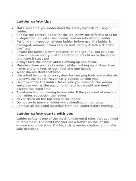 Image result for Basic Ladder Safety Tips