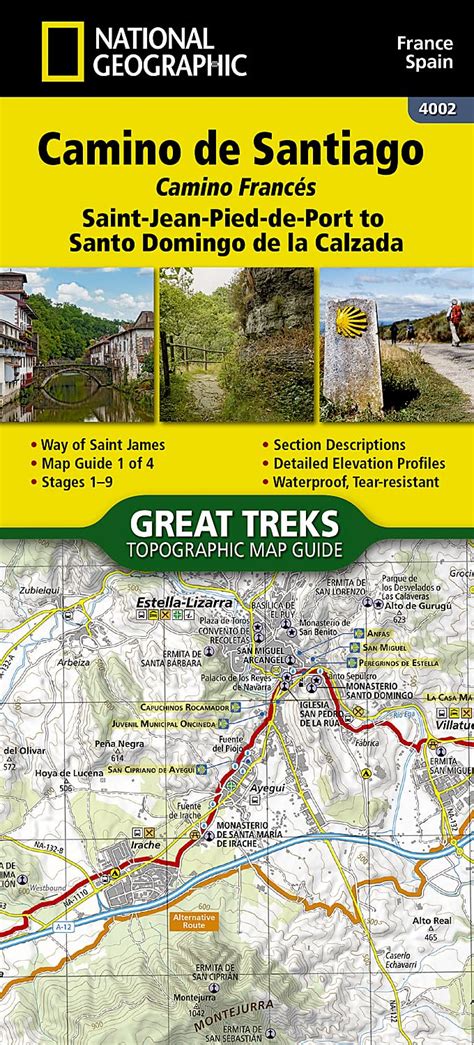 Camino de Santiago -Camino Frances 1 of 4 Map: Saint-Jean-Pied-de-Port ...