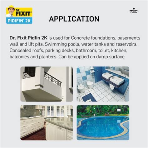 Dr. Fixit Pidifin 2K 2-Parts Flexible Cementitous Waterproofing ...