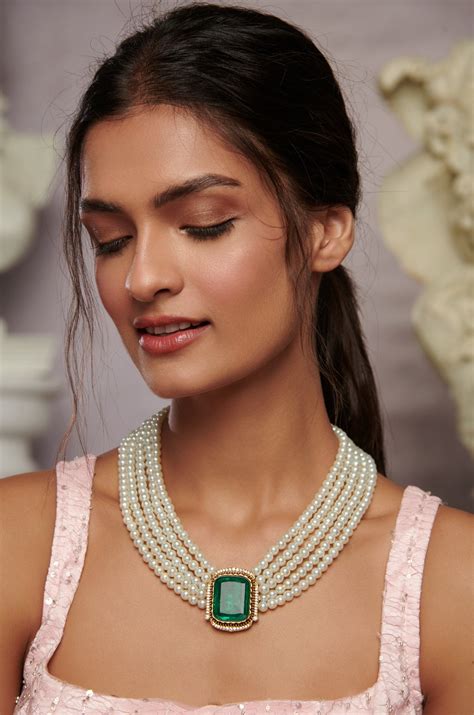 Allena Emerald Pearls Necklace – Paisley Pop Shop