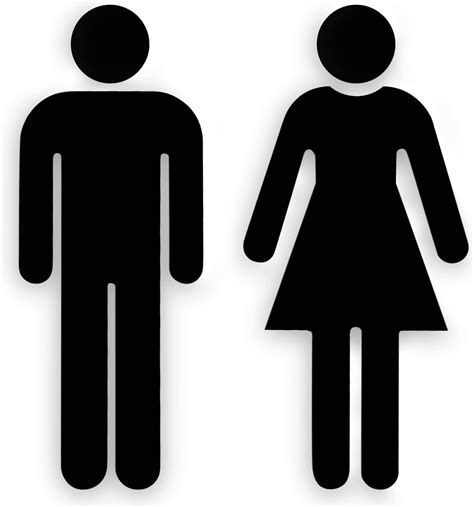 Men and Women Bathroom Signs Decor (Figure Set Black Acrylic ...
