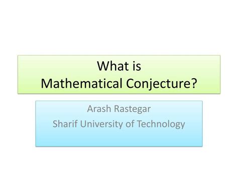Image result for Conjecture Examples