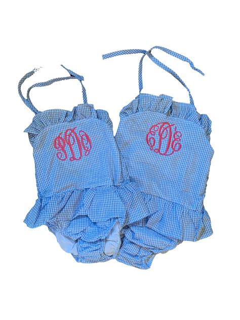 Girls Gingham Bathing Suit – Stitch-Able