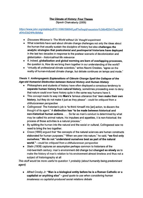 Climate of history chakrabathy 4 thesis - The Climate of History:Four ...
