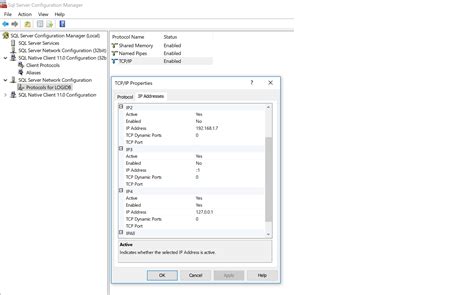 Image result for SQL Server Configuration Manager TCP Remote
