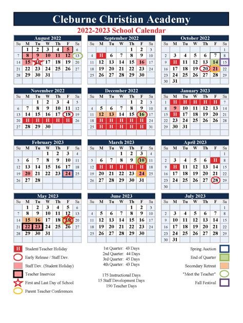 Calendar | Cleburne Christian Academy