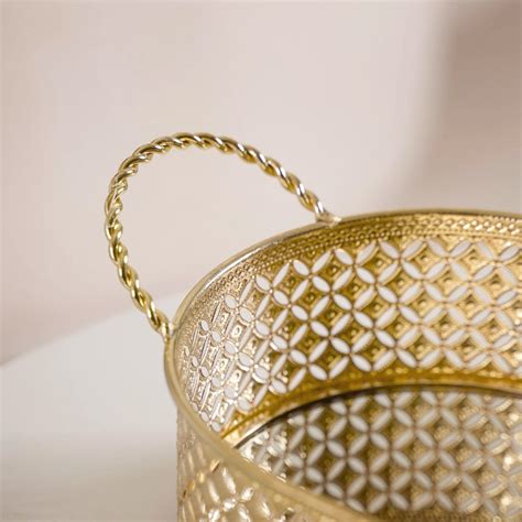 Decorative Oval Tray Gold Small Online - Premium Decorative Tray | Nestasia