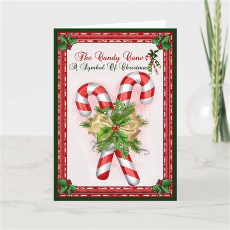Candy Cane Symbol Of Christmas Greeting Holiday Card | Zazzle ...