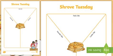 Shrove Tuesday Y Chart Worksheet