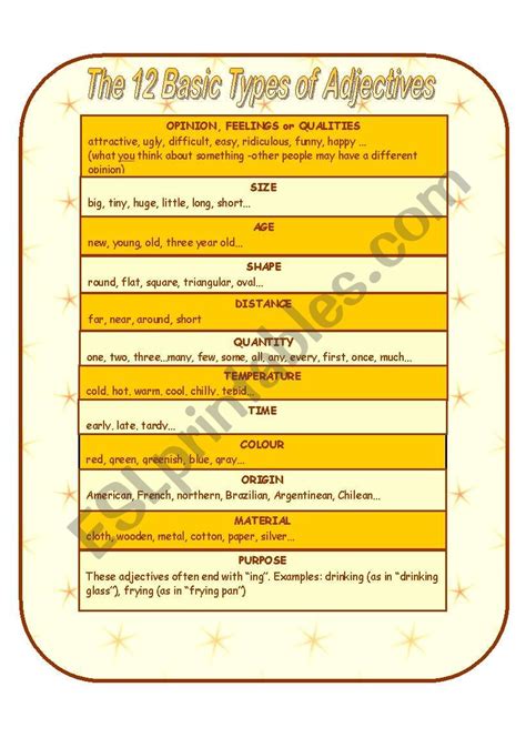 Image result for Basic Adjectives