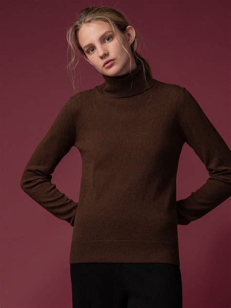 PURE CASHMERE NYC Turtleneck Sweater - Brown | Garmentory