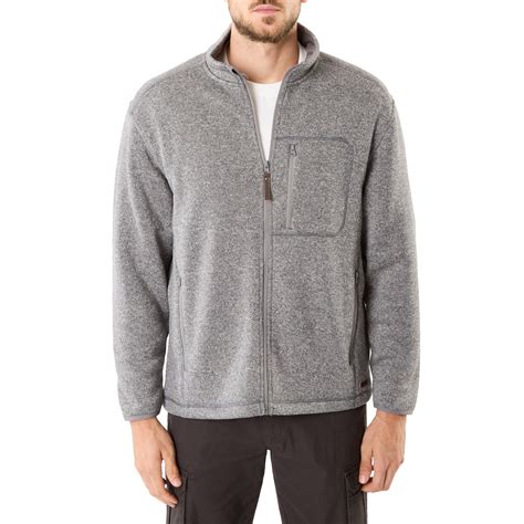Sherpa-Lined Sweater Fleece Full Zip Jacket - Walmart.com