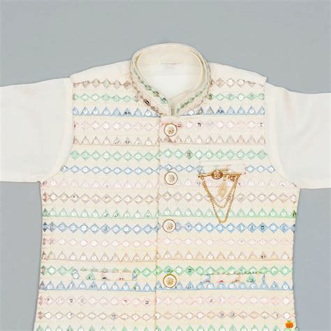 Buy Cream Embroidered Boys Kurta Pajama – Mumkins