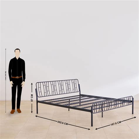 Buy Helios Nebula Aragon Mild Steel King Bed - Grey from Helios by Home ...