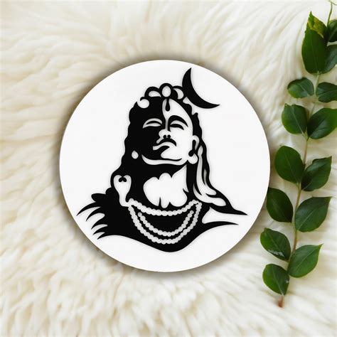 Adiyogi 3D Morden Round Acrylic Wall Art - Shiv JI Wall Decor Sticker ...