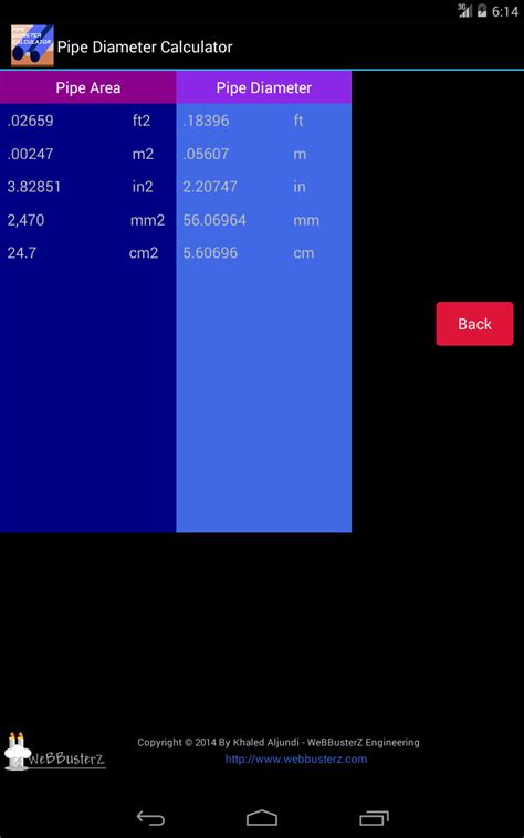 Pipe Diameter Calculator - App on Amazon Appstore