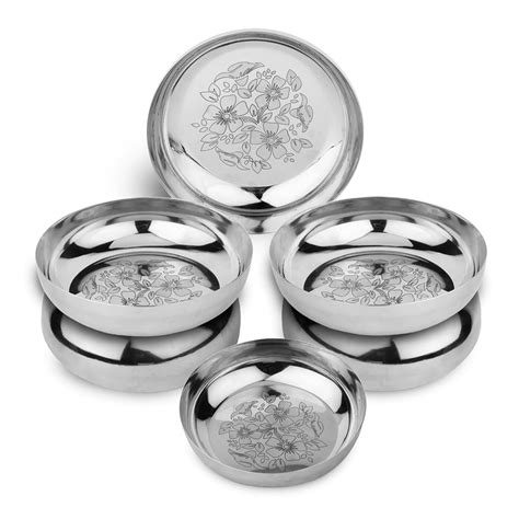 Buy LIMETRO STEEL Stainless Steel Pack of 6 Heavy Gauge Steel Laser ...