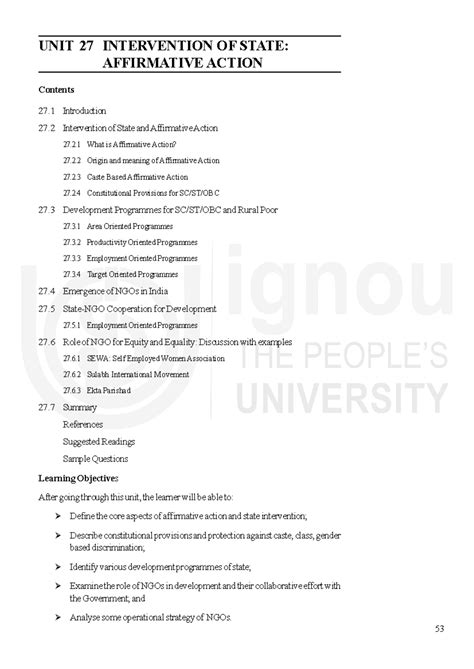 Unit 27: State Intervention and Affirmative Action for Equity - Studocu