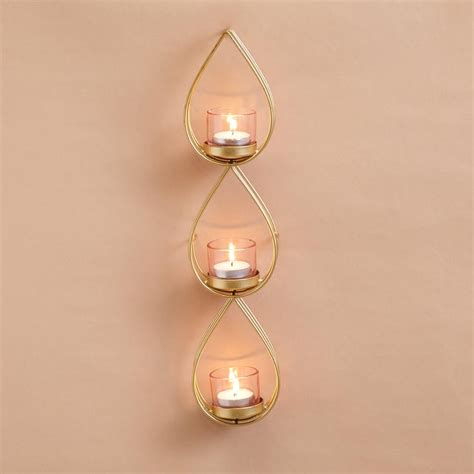 Buy Corsica Kamal Metal and Glass Wall Hanging Multi T-Light Holders ...