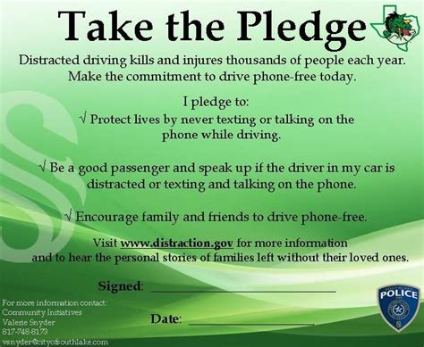 Image result for Distracted-Driving Pledge