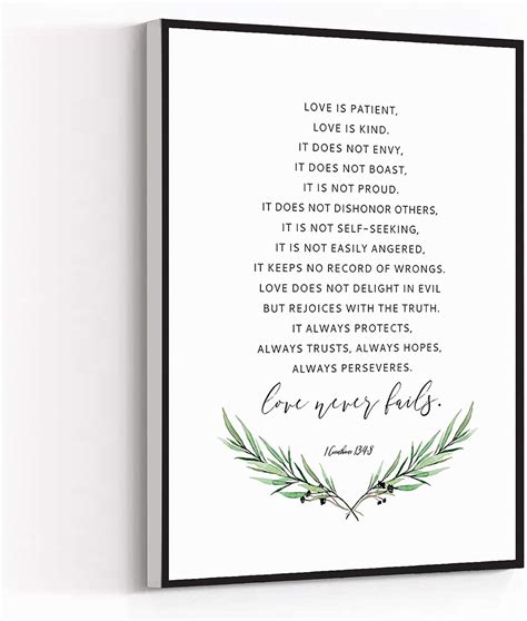 Buy Canvas Wall Art Modern Art Print 1 Corinthians 13 4-8 Love Is ...