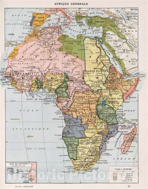Historic Map : World Atlas Map, Afrique Generale. 1900 - Vintage Wall Art - 24in x 30in | Mappe ...