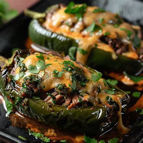 Brisket Stuffed Poblano Peppers - Recipes Smile