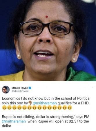 Rupee is not sliding but Dollar is strengthening: FM; Deserves Ph.D ...