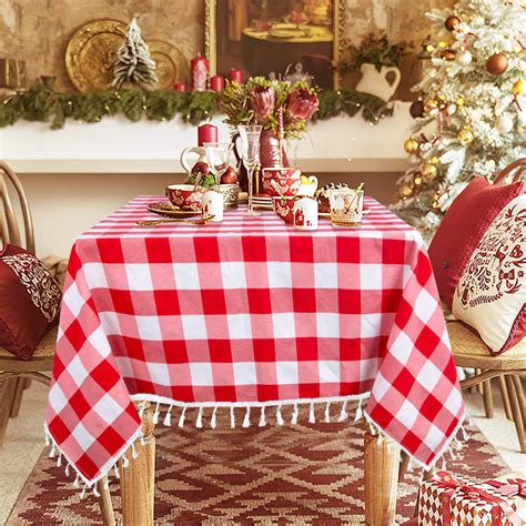 Red And White Check Table Cloth