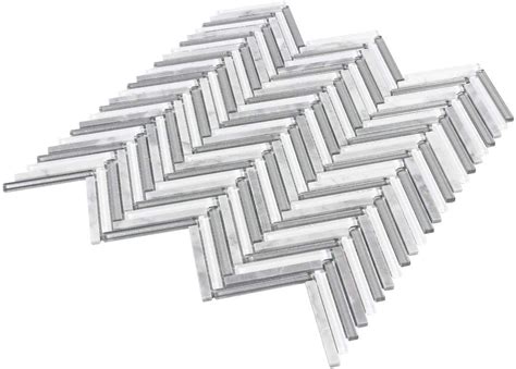 Classic .25X2 Herringbone Gray White Metallic Glossy | Ubuy India