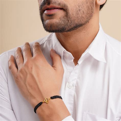 Men's Pure Silver Khanda Black Thread Bracelet – Matree by Neha Wahi