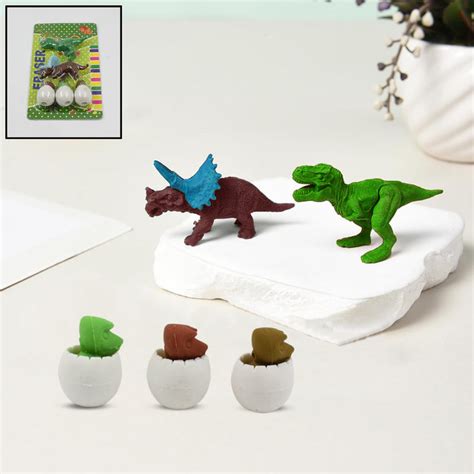 Dinosaur Shaped Erasers & Egg shape Eraser for Kids, Dinosaur Erasers ...