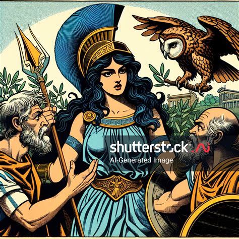 Fully Clothed Warrior Goddess Athena Advising AI-generated image ...