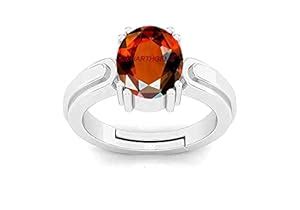 Buy Jemskart Gomed Ring 7.25 Ratti Silver Plated Natural and Certified ...