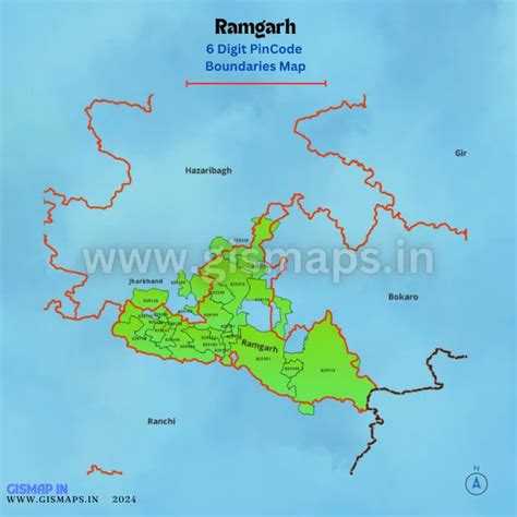 Ramgarh PincodeBoundaries Map (Jharkhand)