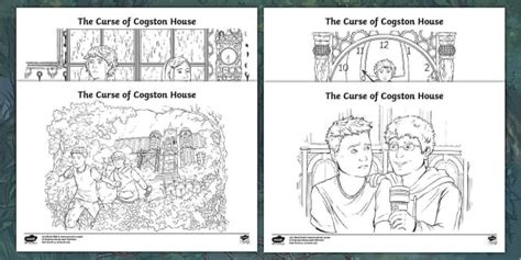 The Curse of Cogston House Short Story Colouring Pages