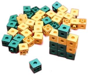 Buy MATHWORLD Interlocking Linking Cubes Set of 50 pcs with Each Size ...