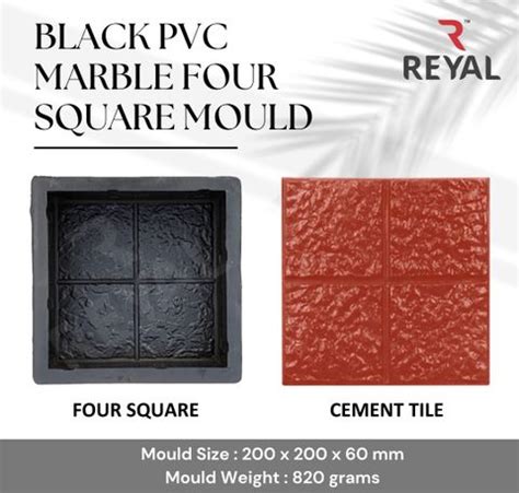 Reyal Black 8" X 8" FOUR SQUARE Paver Block (60mm) (Pack of 5) Column ...